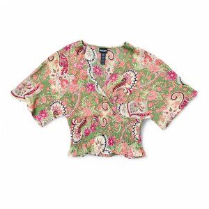 vintage y2k floral paisley blouse